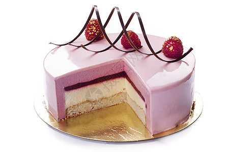 糕点 草莓蛋糕 果冻和蛋白美食工作室盘子釉面白色蛋糕红色甜点食物配料背景图片