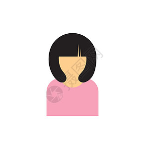 妇女和面对徽标矢量发型学生卡通片商务女性社会头发女孩人士商业图片