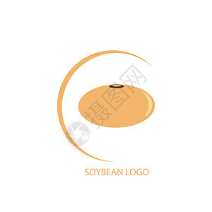 Soybean 图标徽标标识矢量插图植物食品粮食墙纸农业营养蔬菜健康坡度背景图片