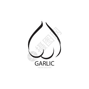 Garlic 图标标识矢量蒜头设计营养芳香植物元素食品插图艺术卡通片图片