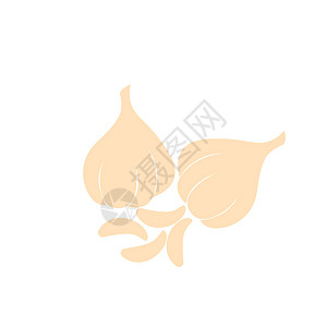 Garlic 图标标识矢量香料芳香药品营养卡通片农场元素插图植物草本植物图片