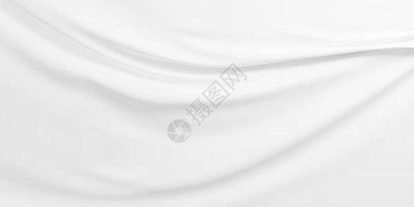 白色奢华织物背景 复制空间3D横幅材料海浪坡度阴影曲线丝绸插图纬线帆布图片