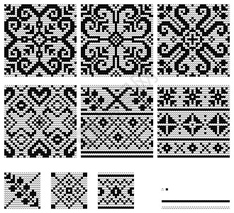 一套挪威星形编织模式钻石亚麻工艺插图麻布织物民间羊毛雪花星星图片