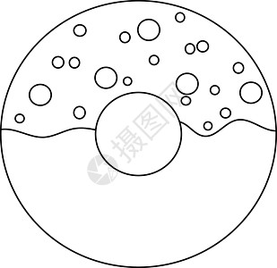 白背景上的黑甜甜甜圈圆形背景图片