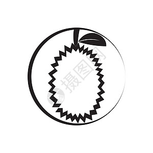 Durian 图标图标徽标矢量设计植物甜点榴莲国王冰沙热带食物农场卡通片产品图片