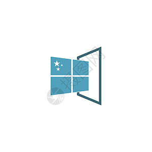Windows 徽标图标设计插图模板品牌窗户商业房子艺术创造力框架玻璃财产蓝色图片