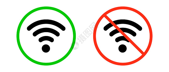 无线网被允许 禁止无线网 向量图片
