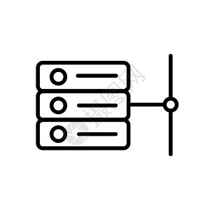 要连接到 Web 的服务器图标 主机符号 矢量图片