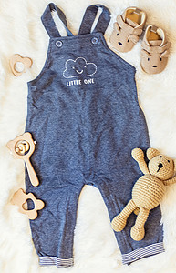 年轻人和新生儿的服装 有选择的重点女孩棉布孩子折叠横幅蓝色童年新生衬衫衣服图片