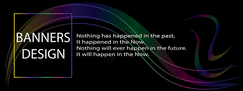 黑背景彩色移动波的横幅 对于任何类型的设计广告来说都是如此图片