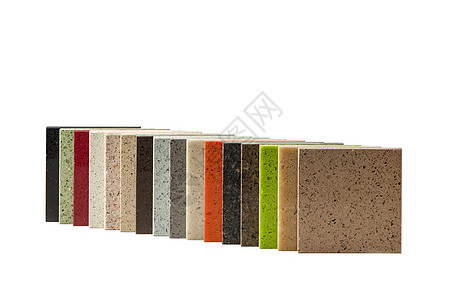 白色孤立背景上的石材台面样品 一组不同质地和不同颜色的石材样品 用于设计纹理样本建筑学大理石地面地板厨房正方形建造花岗岩图片