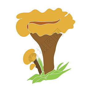 以平坦样式绘制蘑菇图标 颜色矢量说明插图植物蔬菜星星草图雕刻森林食物涂鸦标识图片
