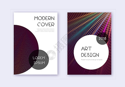趋势封面设计模板集 彩虹摘要艺术卡片目录线条杂志传单艺术品推介会商业插图图片