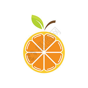 橙果原木生态橙子圆形水果插图植物商业叶子果汁绿色图片