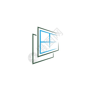 房屋窗口标志图标图标设计插图模板Name艺术玻璃公司建筑财产蓝色创造力框架商业公寓图片