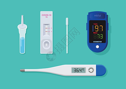 医疗温度计和快速抗原测试成套装备包图片