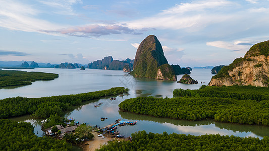 湾山区景象与泰国安达曼海红树林游客电视旅行旅游热带天空海岸石灰石红树时间图片