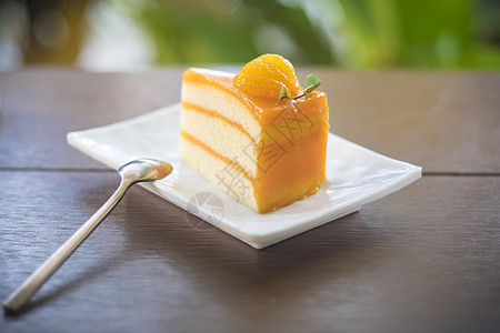 水果橙子果酱奶油蛋糕奶油食物小吃面粉小菜面包黄色美食橙子盘子图片