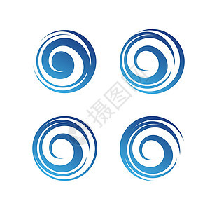 圆环波逻辑签名波纹蓝色品牌太阳标识曲线海洋漩涡运动艺术图片