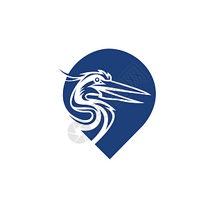 Stork logo 矢量信号框架笔触草图边界插图邮票手绘圆圈墨水画笔图片