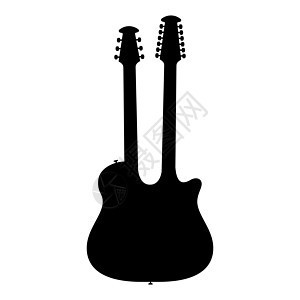 电子贝斯吉他图标 吉他轮廓 音乐乐器图标金属流行音乐标识音乐家电吉他木头插图体积岩石娱乐图片