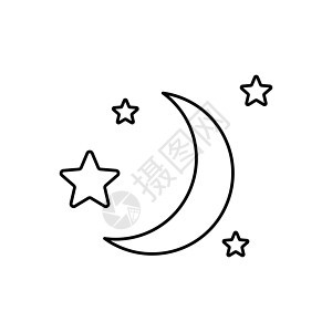 月亮图标 月亮和恒星的黑色图标图片