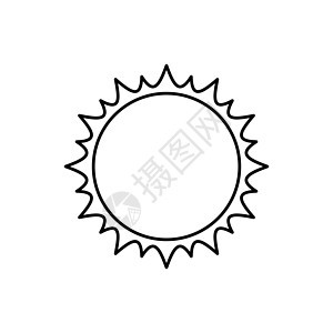 太阳图标 平面设计中的黑色太阳图标 线性太阳符号图片