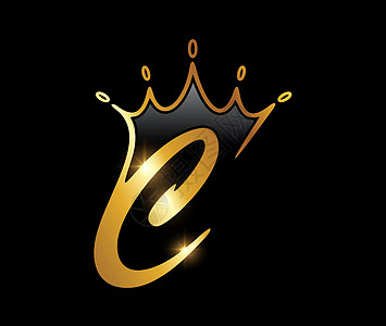 首字母C 金冠金冠国王标签奢华装饰品珠宝婚礼品牌公司缩写商业图片