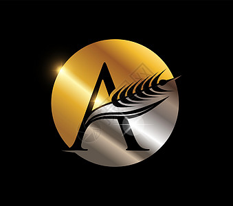 黄金和银黄麦 小麦织物黑色字体插图艺术创造力公司商业身份字母图片