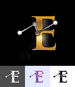 黄金技术金色音象Logo字母E图片