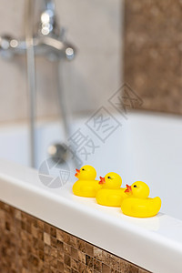 在浴室洗澡的鸭子 有选择的焦点小鸭子塑料时间游泳游戏眼睛浴缸卫生玩具清洁度图片