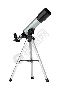孤立的现代望远镜科学镜片监视光学目镜金属白色爱好探索天空图片