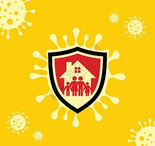 尽可能长时间呆在家里 以防止家人传播细菌 从而阻止日冕病毒传播图片