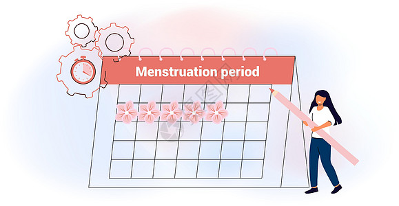 月经控制与怀孕规划 月经控制和孕期规划经期粉色疼痛妇科女性时间会议卫生女性化女士插画