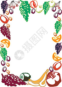 为农民市场菜单设计配有手工提取水果和浆果的海报模板奇异果饮食插图覆盆子邀请函绘画草图叶子橙子植物图片
