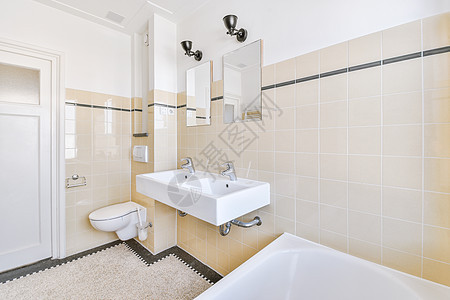 现代黑白两种颜色的露天洗手间淋浴房房间奢华卫生间房子财产镜子反射龙头浴室图片