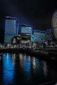 横滨夜景画面背景图片