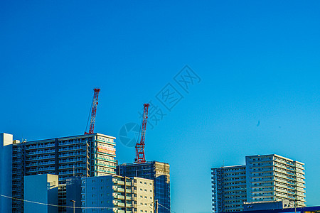 豪华公寓和美丽的天空街景蓝天房地产晴天建筑销售摩天大楼住宅城市房子图片