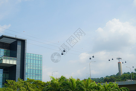 新加坡Sentosa电缆汽车观光景点机车缆车旅游天空交通运输电力海洋图片