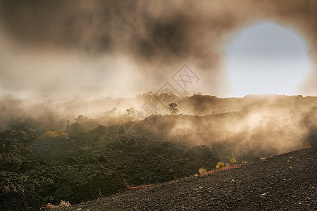 莫纳罗亚最大的火山 有复制空间 夏威夷大岛迷雾山脉景观 莫纳克亚山 (Mauna Kea) 的景色 这是一个僻静地区的休眠火山 图片