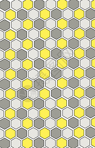 蜂窝无缝模式 颜色 灰色 黄色 白色蜂蜜组织金属艺术收藏装饰品墙纸插图蜂窝蜂蜡图片