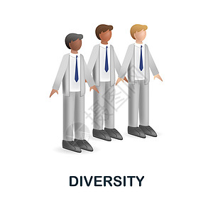 在 3d 中的多样性图标 核心价值观系列中的彩色插图 用于网页设计 信息图表等的 3d 卡通多样性图标图片
