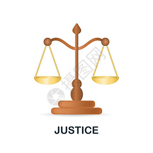 在 3d 中的正义图标 核心价值观系列中的彩色插图 用于网页设计 信息图表等的 3d 卡通正义图标图片