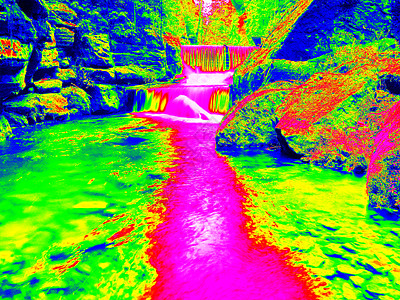 红外线照片中的山河 惊人的热测法图片