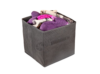 装袜子的盒子衣柜服饰婴儿织物别针袖子贮存紫色带子手套图片