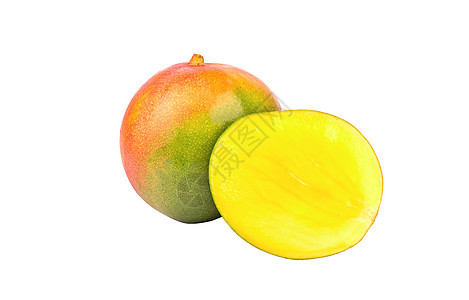 半份水果芒果红色热带白色黄色绿色食物植物图片