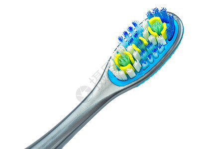 牙刷特写牙科绿色刷子塑料白色宏观卫生图片