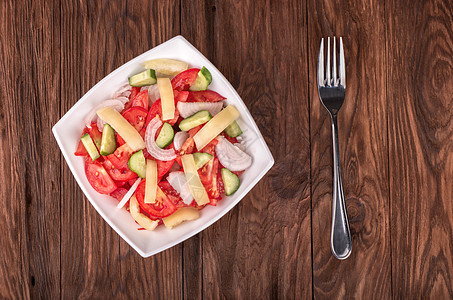 沙律加黄瓜和西红柿水果红色绿色美食沙拉午餐食物胡椒洋葱蔬菜图片