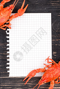 菜单材料小龙虾厨房白色红色烹饪风格木头餐厅食谱图片