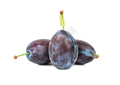 三个新鲜李子饮食宏观团体蓝色水果小吃紫色美食食物红色图片